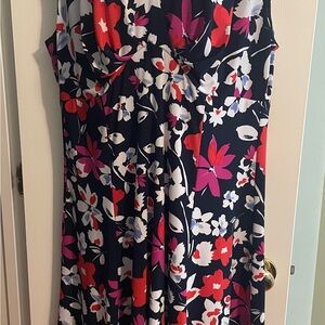 Chaps Black Dress with Red Accents